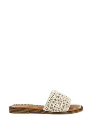 ALECANDRA-CREAM FLAT SANDAL