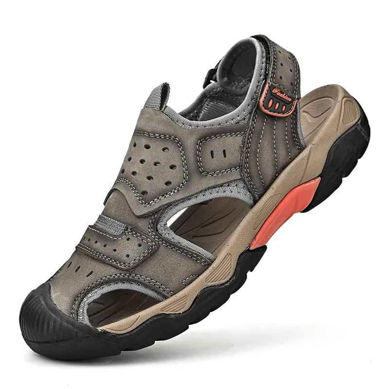 Anti-Collision Toe Genuine Leather Outdoor Walking Hiking Shoes - SF1056