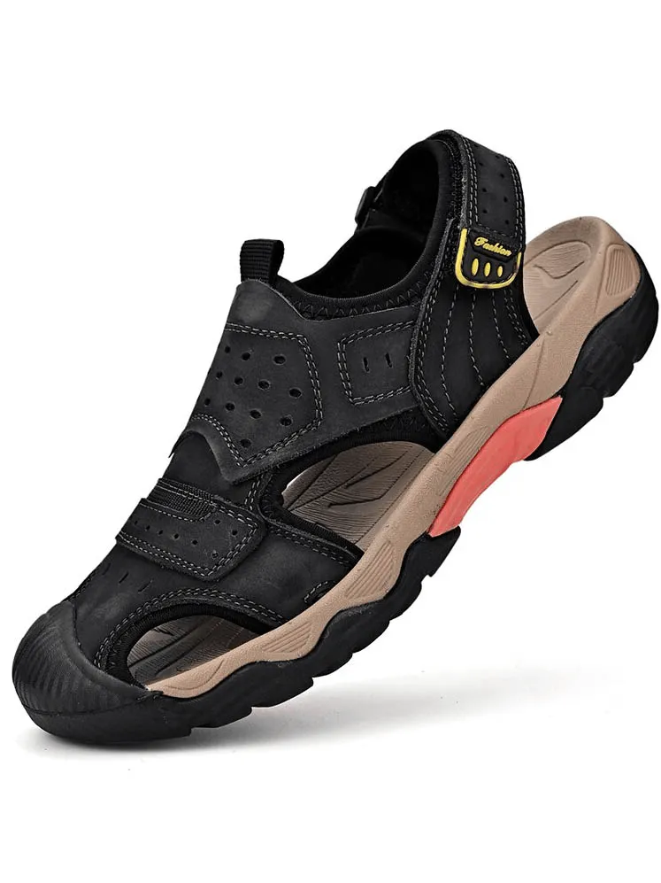 Anti-Collision Toe Genuine Leather Outdoor Walking Hiking Shoes - SF1056