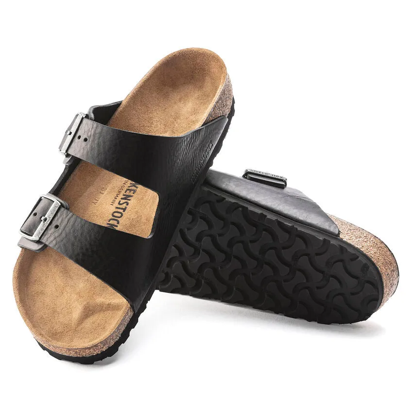 Birkenstock Arizona Grip Leather Vintage Wood Black Men's