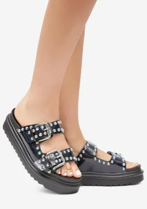 Black Leonara Slide Sandals