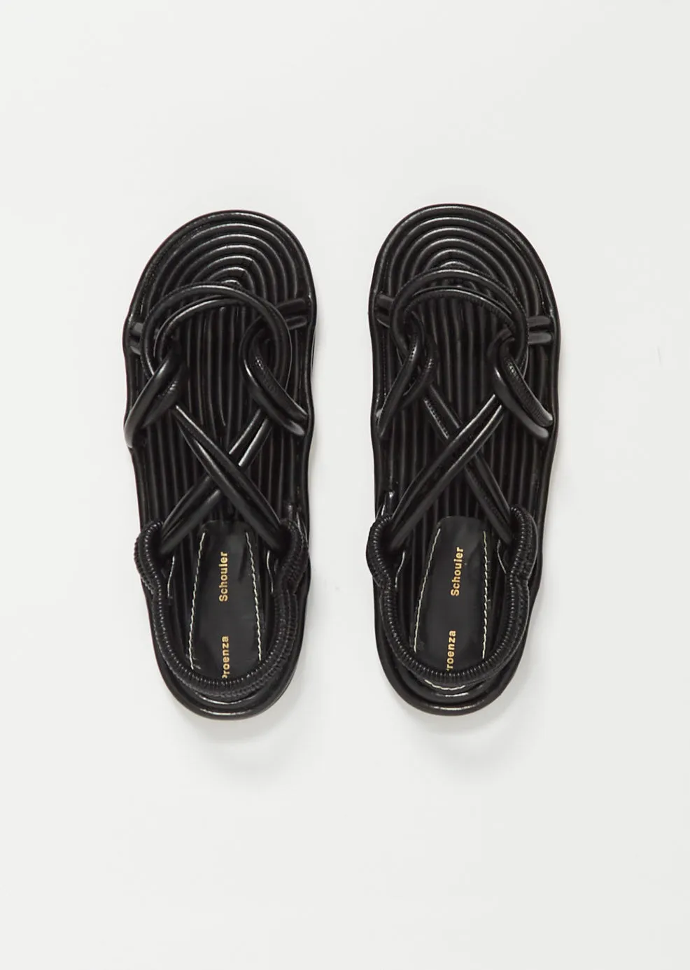 Cable Sandals — Black