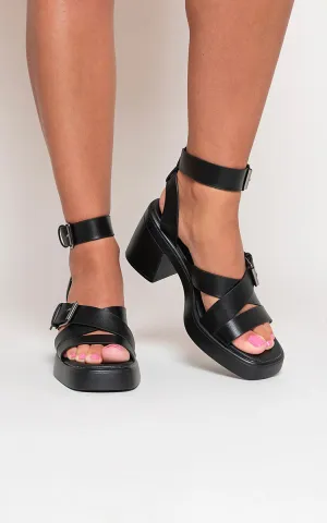 Cris Cross Ankle Strap Heeled Sandals