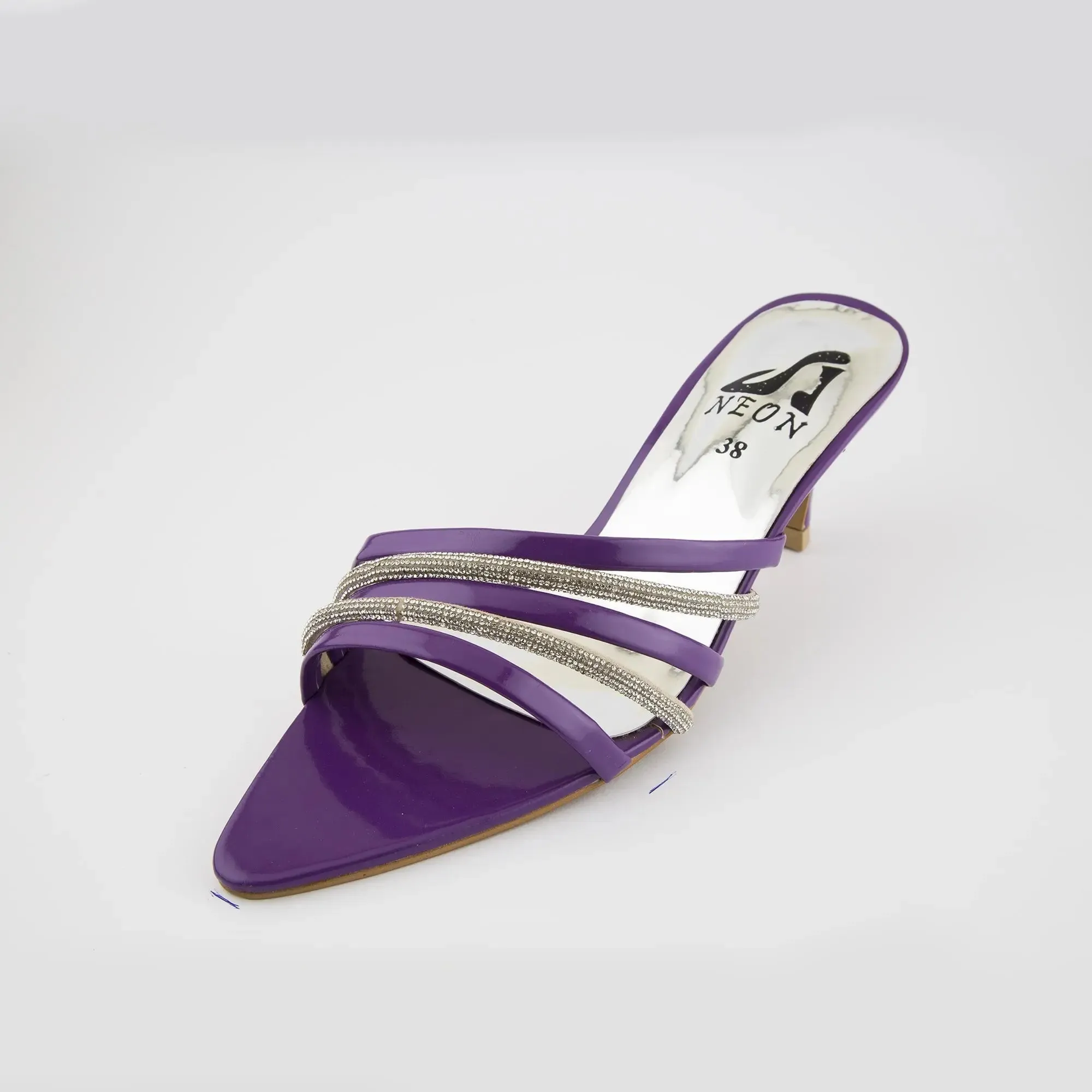 Crystal Strappy Sandals Purple