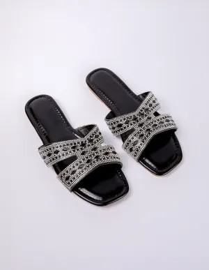 Diamante Flat Sandals