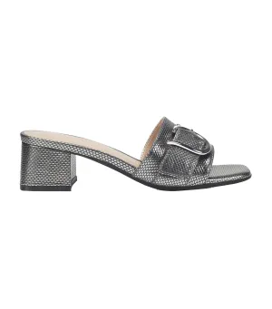 Evvie Heel Sandals Silver Metallic