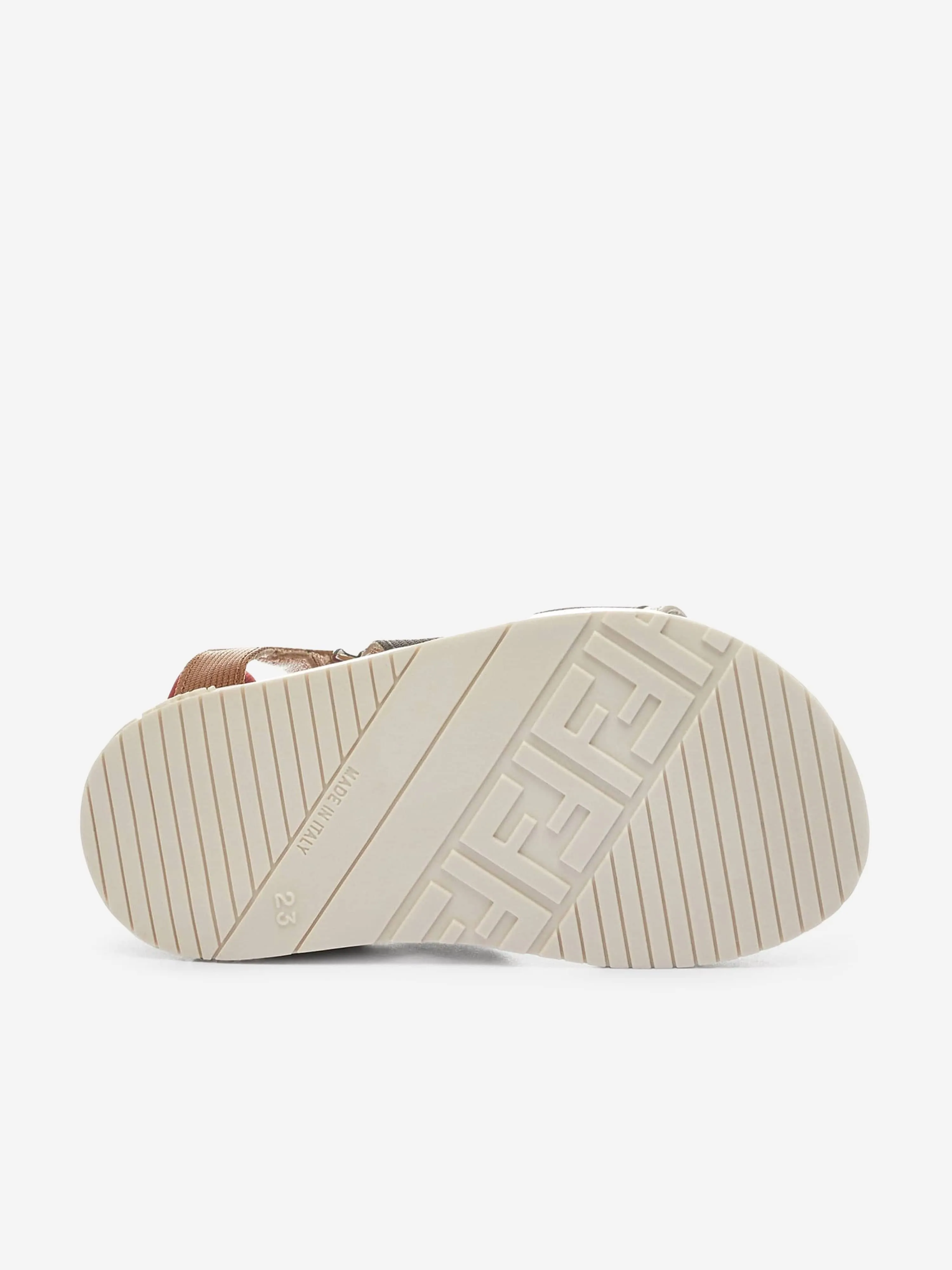 Fendi Kids FF Logo Sandals in Beige