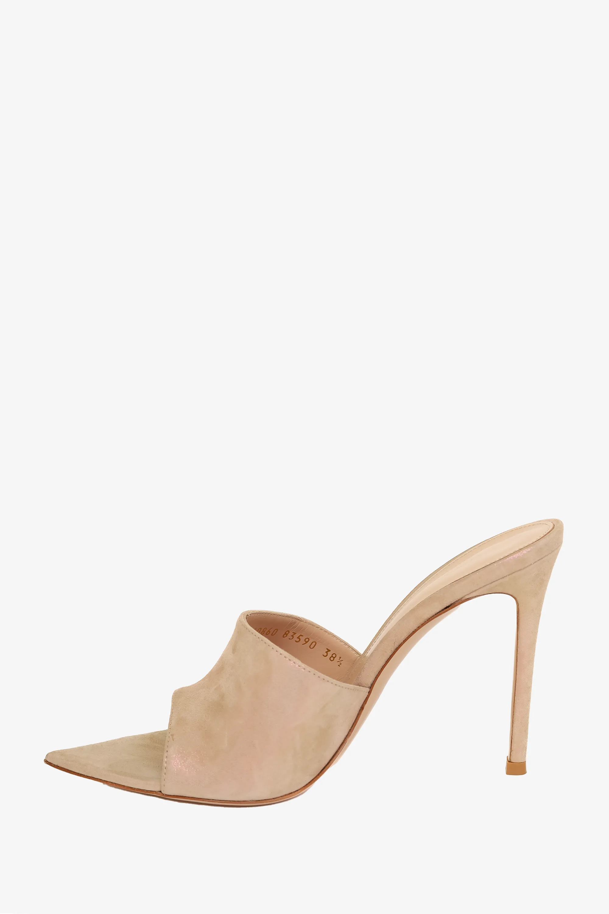 Gianvito Rossi Nude Suede Alise 85 Sandals Size 38.5