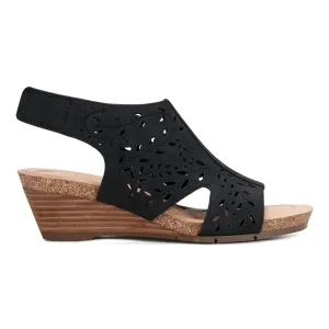 Halin Round Toe Casual Slingback Wedge Sandals