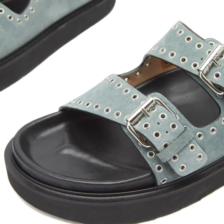 Isabel Marant Lennya Suede sandals, black/gray blue