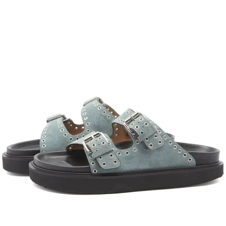 Isabel Marant Lennya Suede sandals, black/gray blue