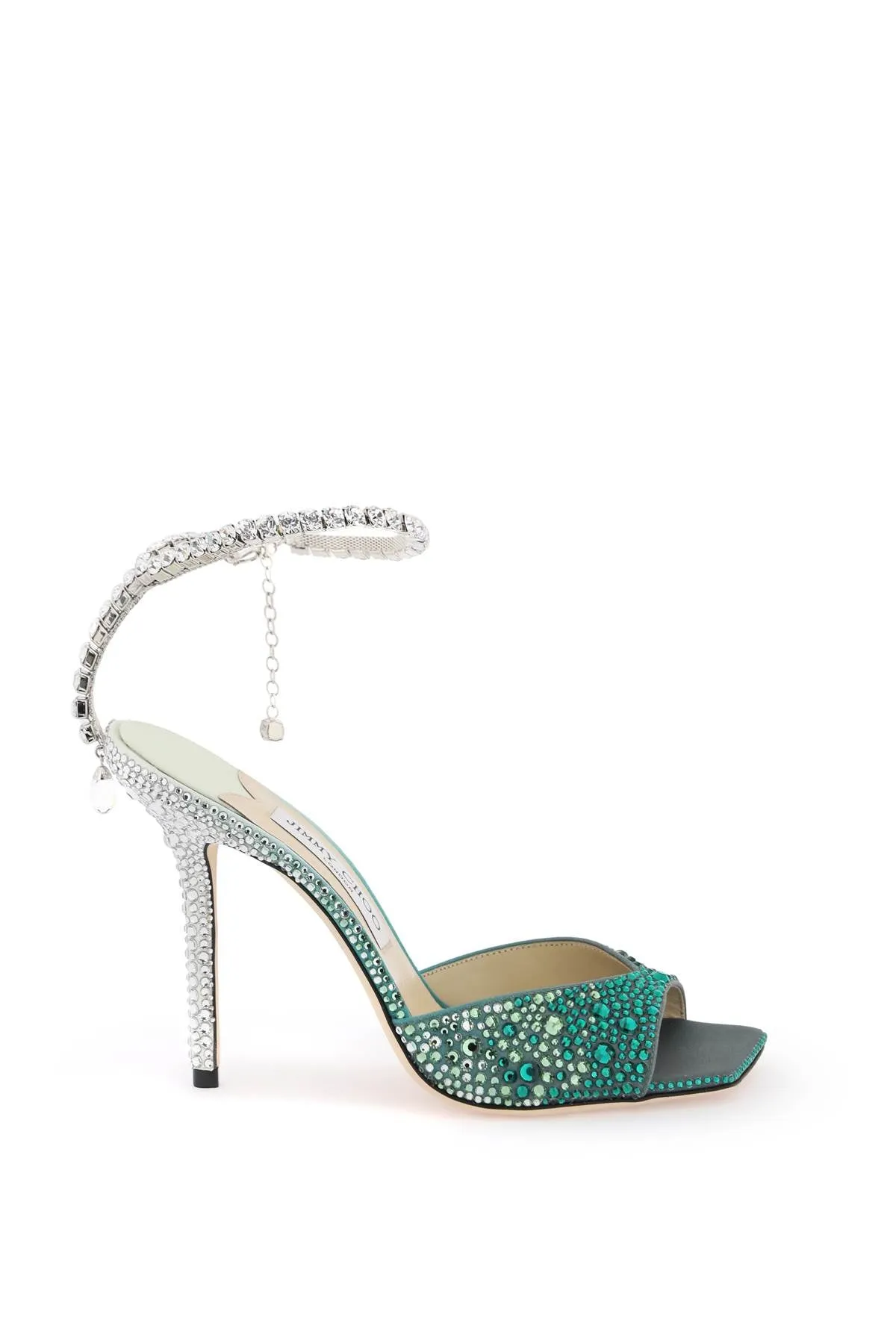 Jimmy Choo Saeda 100 Sandals With DegradÃ© Crystals