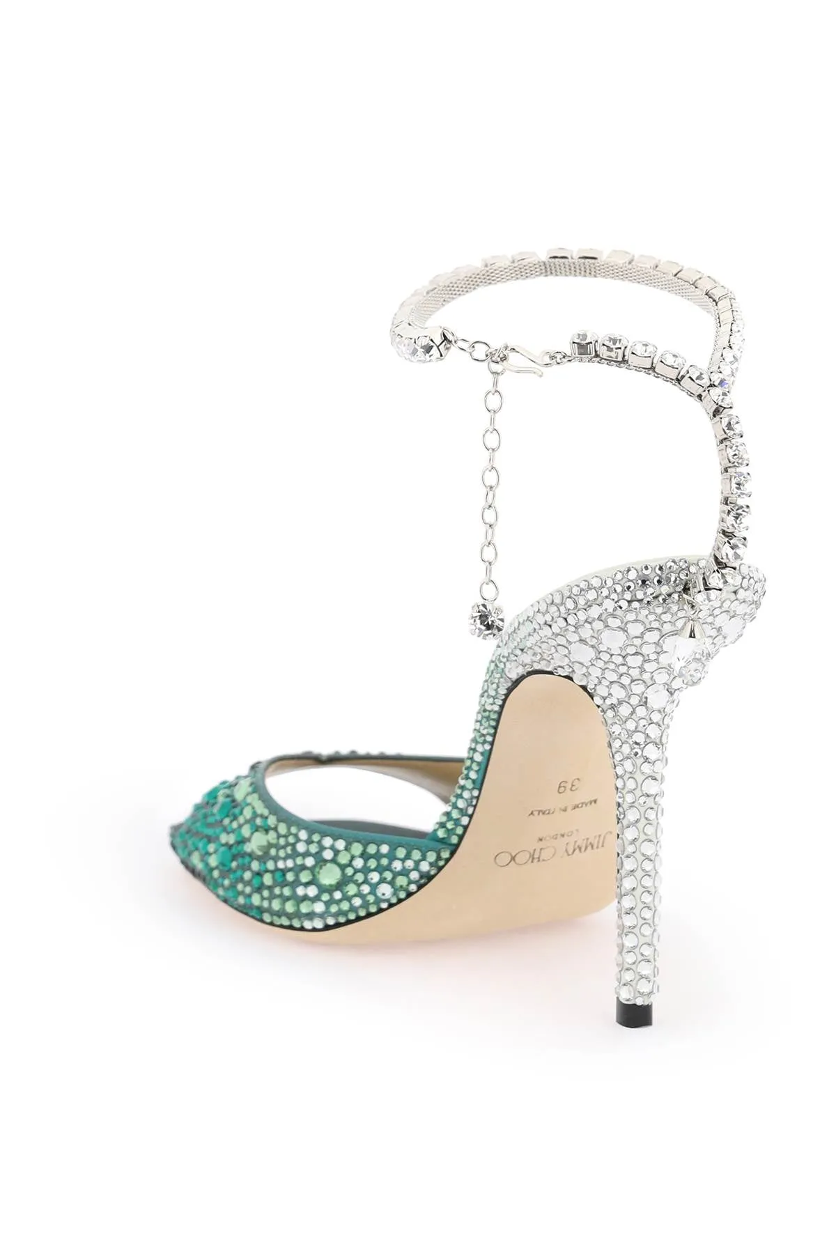 Jimmy Choo Saeda 100 Sandals With DegradÃ© Crystals