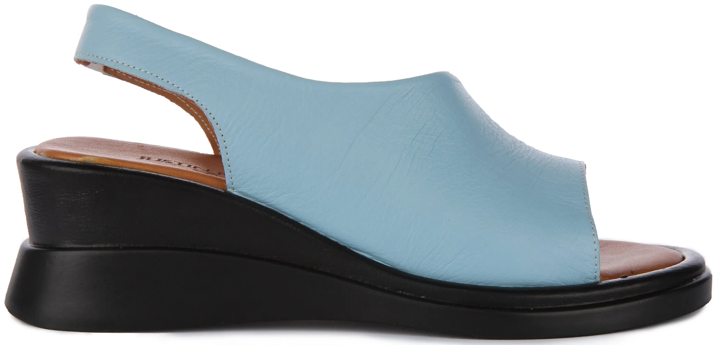 Justinreess England Nessa Wedge Sandal In Blue For Women