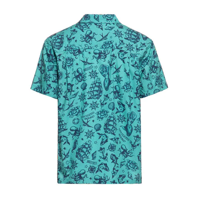 King Kerosin Vintage Tropical Deluxe Shirt Turquoise