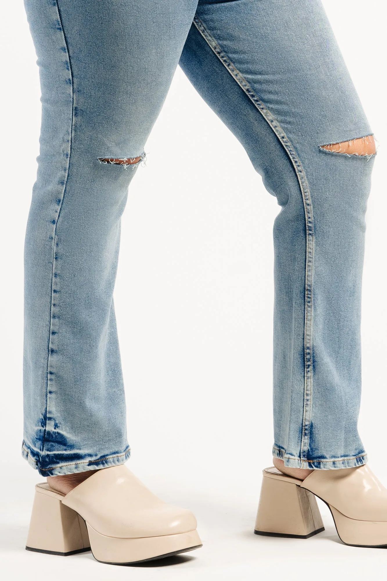 Knee Slit Indie Bootcut Jeans