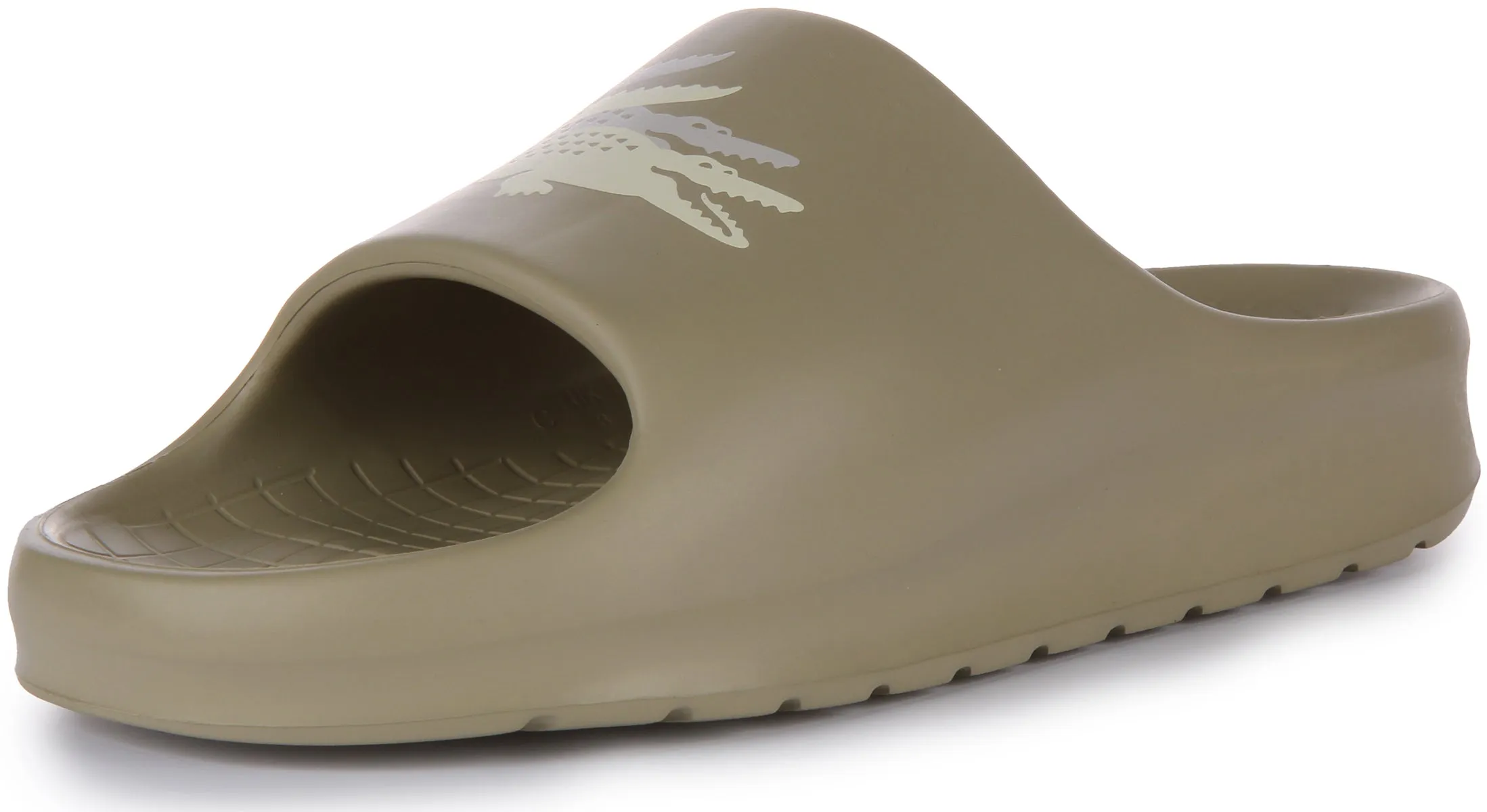 Lacoste Serve Slide 2.0 In Khaki Grey For Women