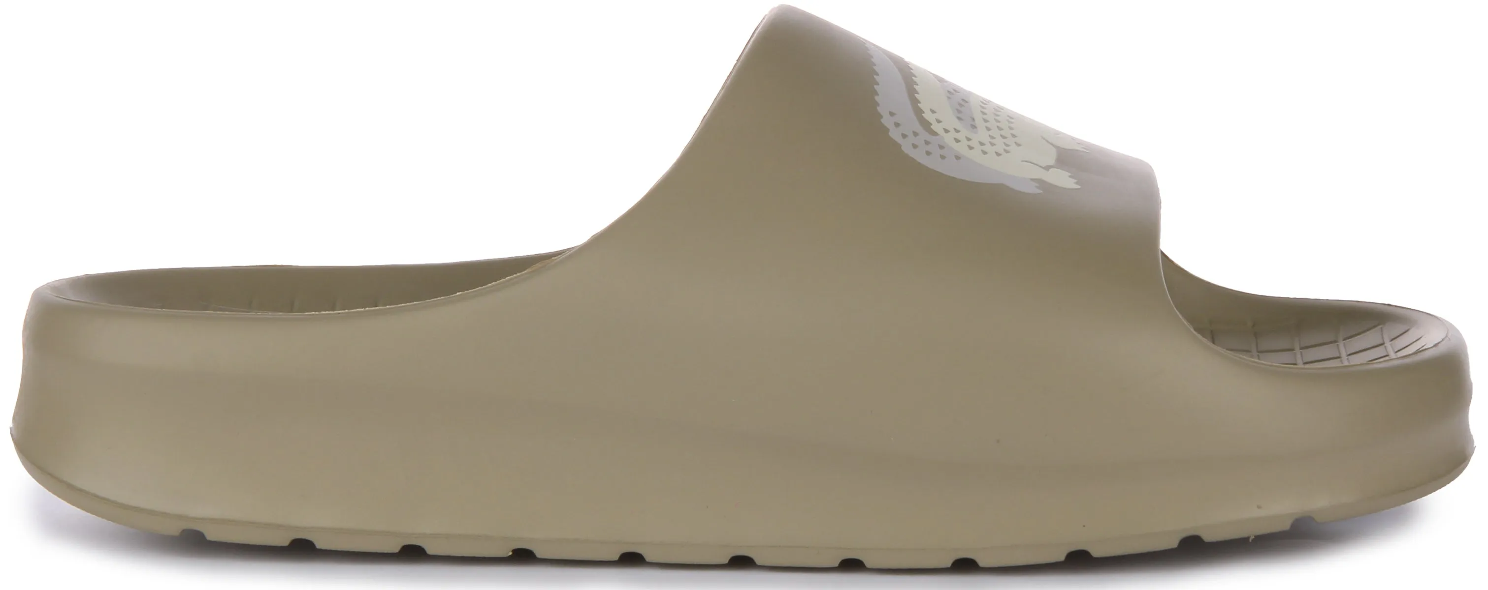 Lacoste Serve Slide 2.0 In Khaki Grey For Women