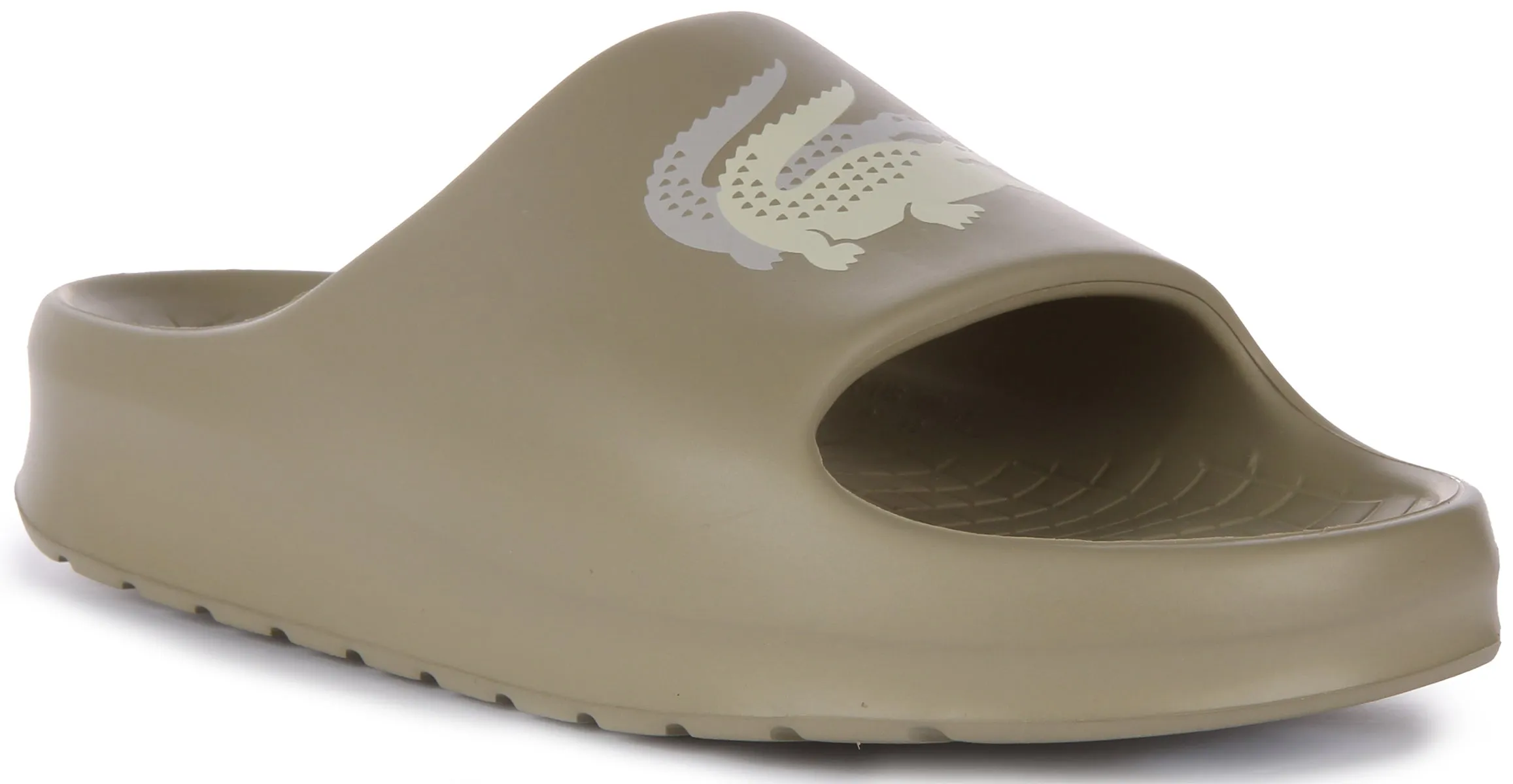 Lacoste Serve Slide 2.0 In Khaki Grey For Women