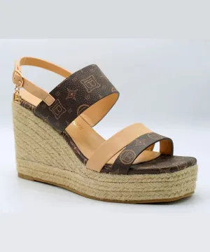 LAURA BIAGOTTI WEDGE SANDALS BROWN