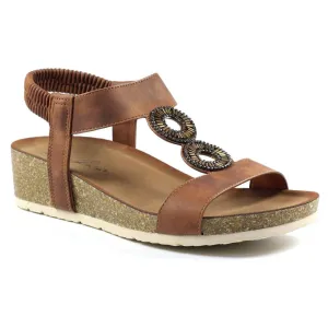 Lunar JLH359 Barwell Ladies Tan Pull On Sandals