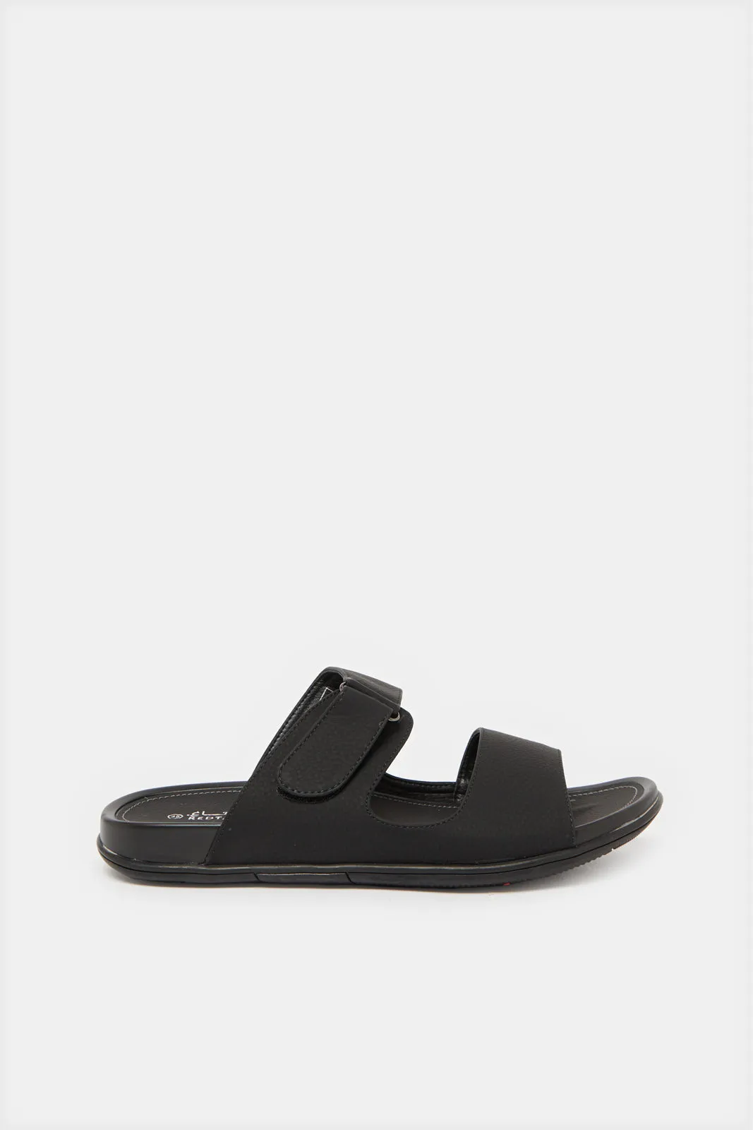 Men Black Velcro Sandals