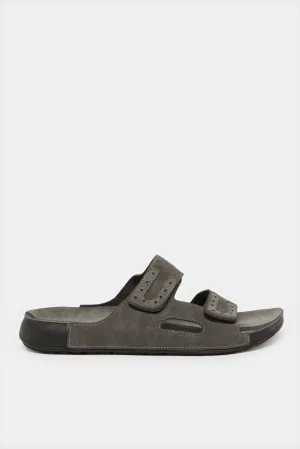 Men Grey Velcro Sandals