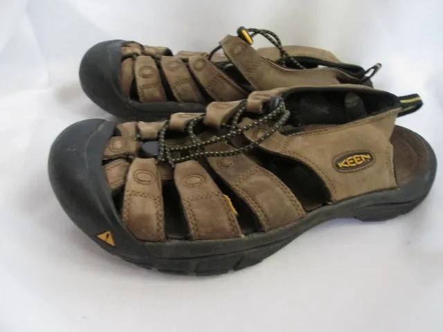 Mens KEEN LEATHER Strap SHOES Sandals BROWN 9.5 Fisherman Camping Trek