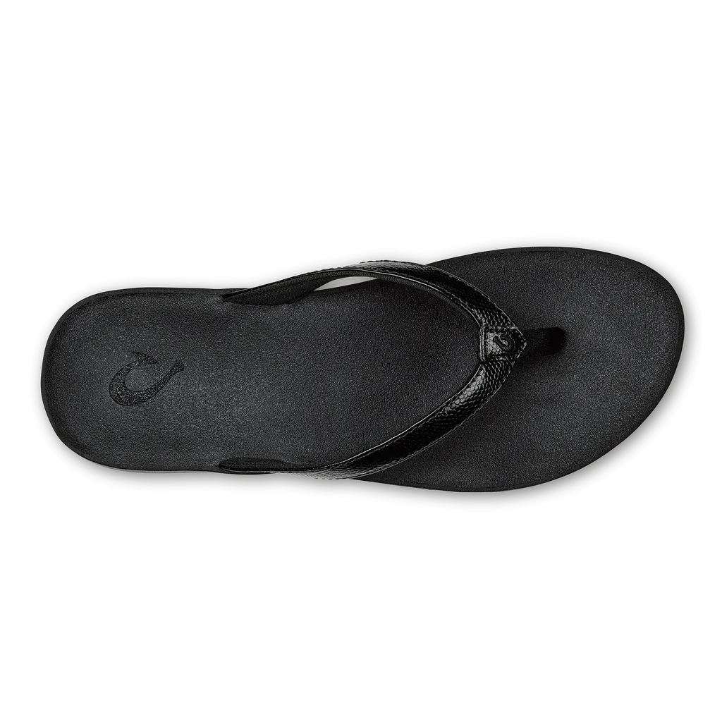 Olukai Women's Puawe Flip Flop - Black/Black 20498-4040