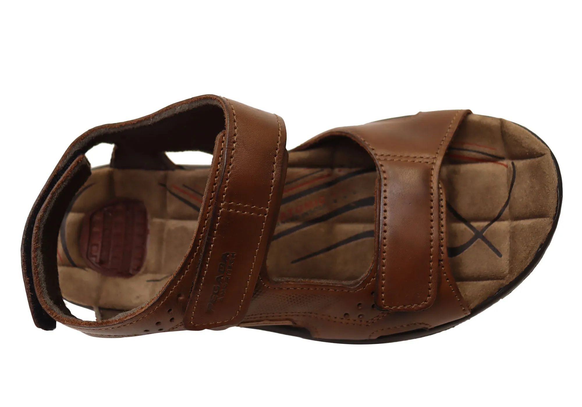 Pegada Sambo Mens Comfort Leather Adjustable Sandals Made In Brazil