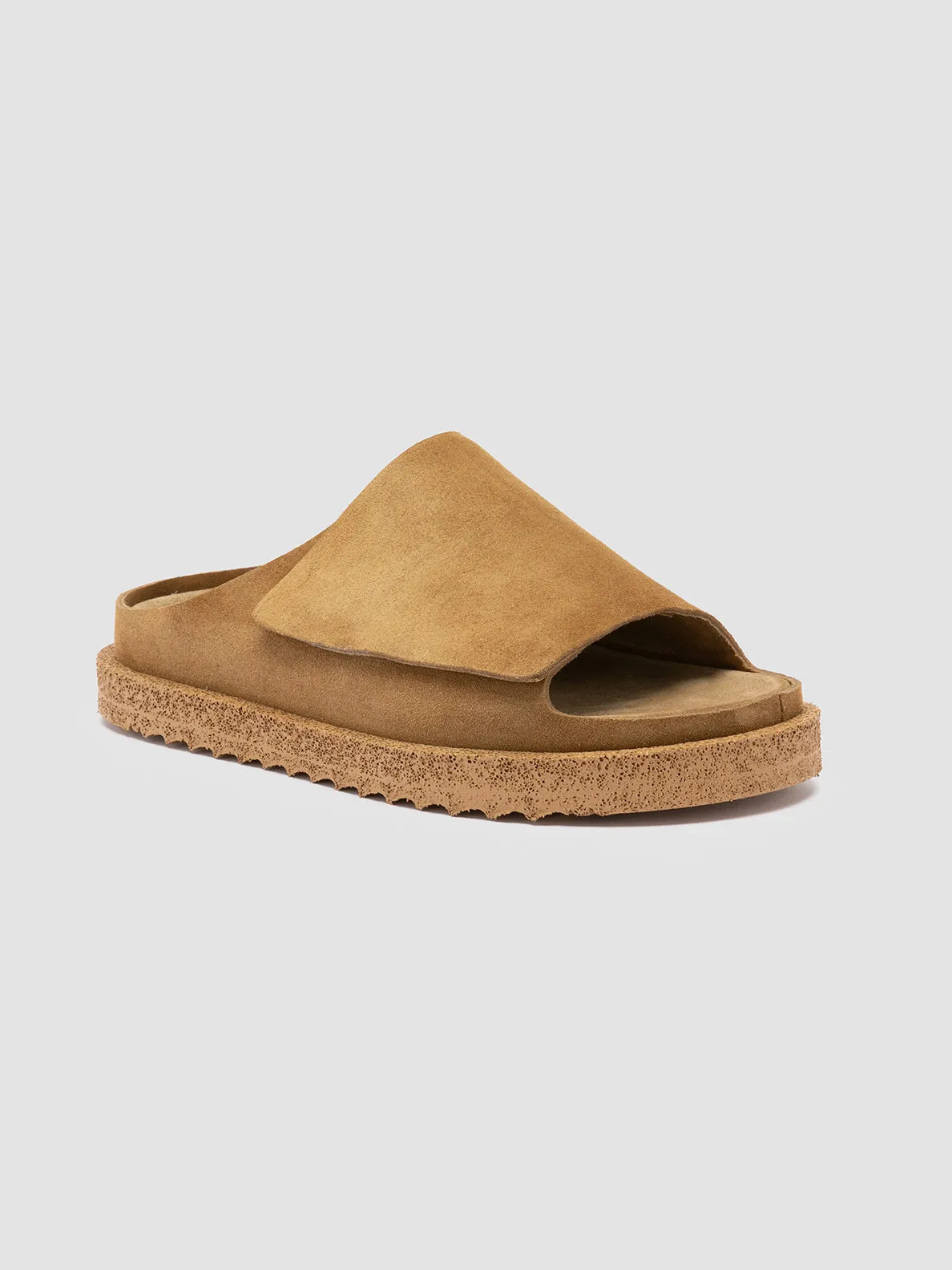 SANDS 106 - Brown Suede Slide Sandals