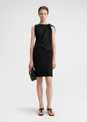 Shoulder-twist dress black