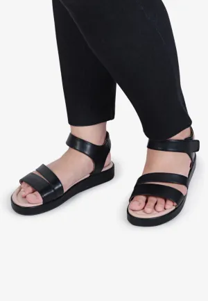 Stride Strap Platform Sandals - Black