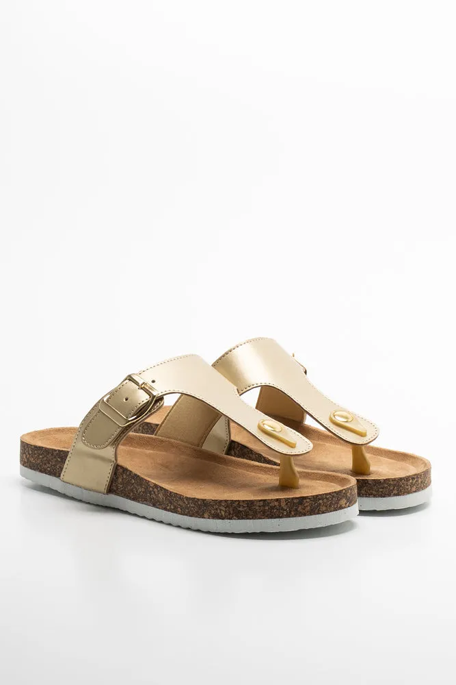 T-Bar Sandal Gold