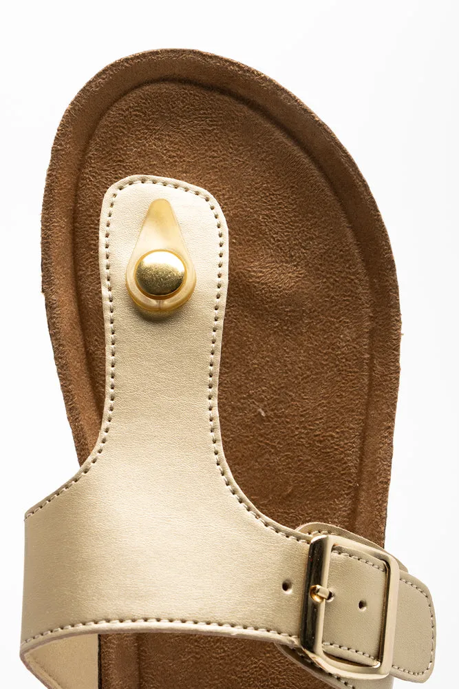 T-Bar Sandal Gold