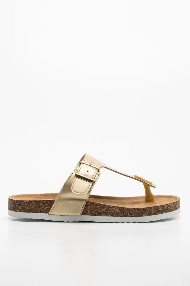 T-Bar Sandal Gold