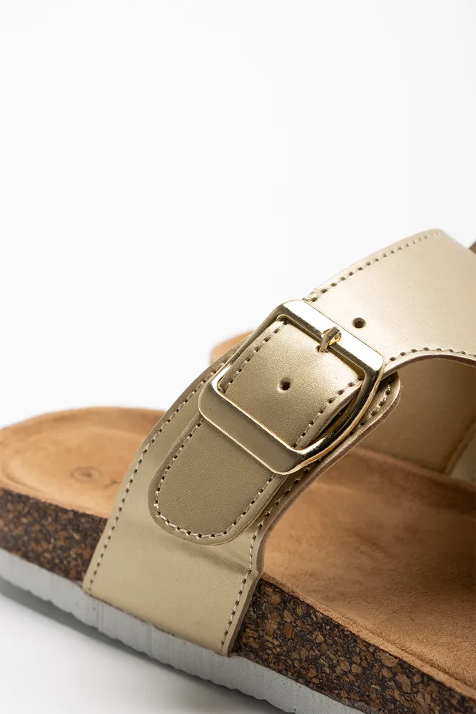 T-Bar Sandal Gold