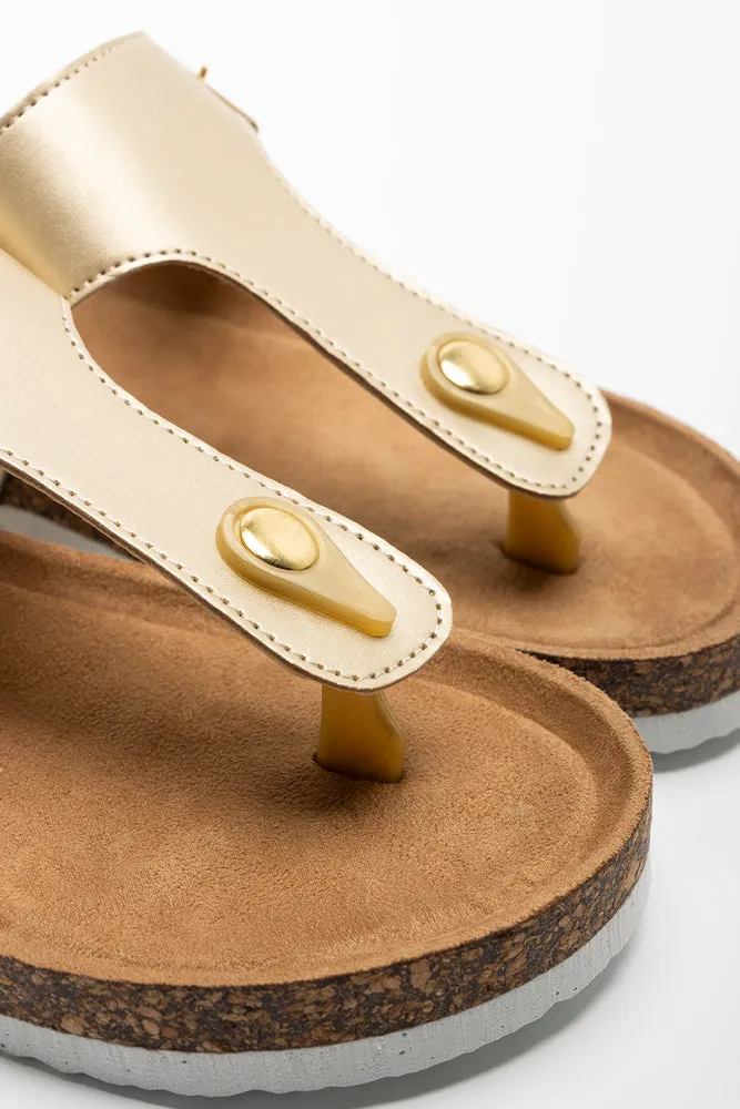 T-Bar Sandal Gold