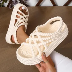 Thick Sole Knitted Style Summer Platform Sandals