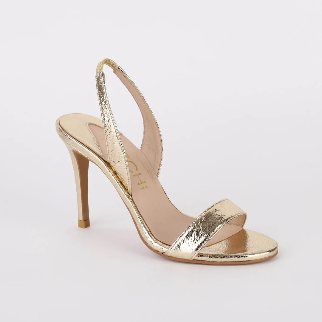 *UK size 2 - MADRID METALLIC- silver, 9cm heels