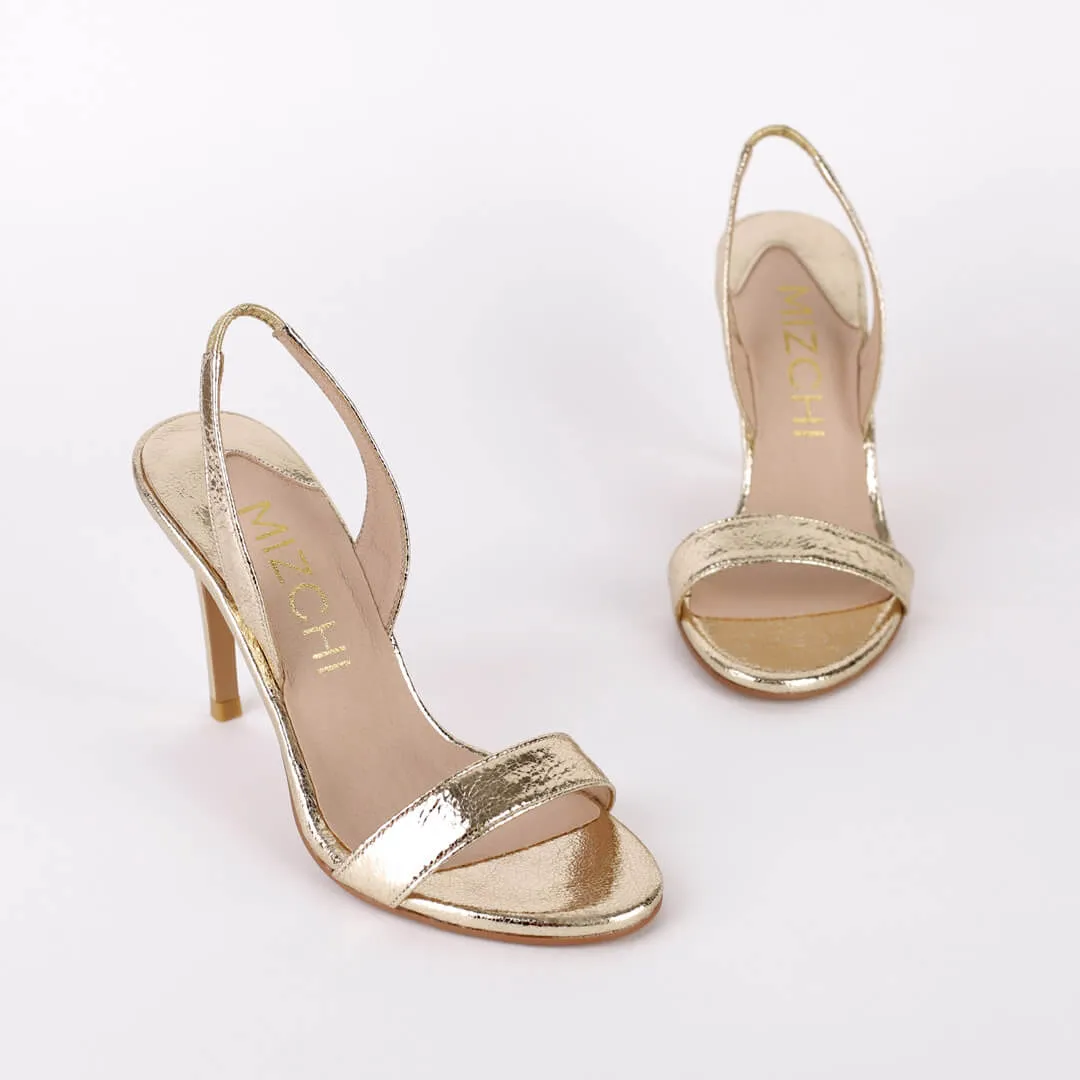 *UK size 2 - MADRID METALLIC- silver, 9cm heels