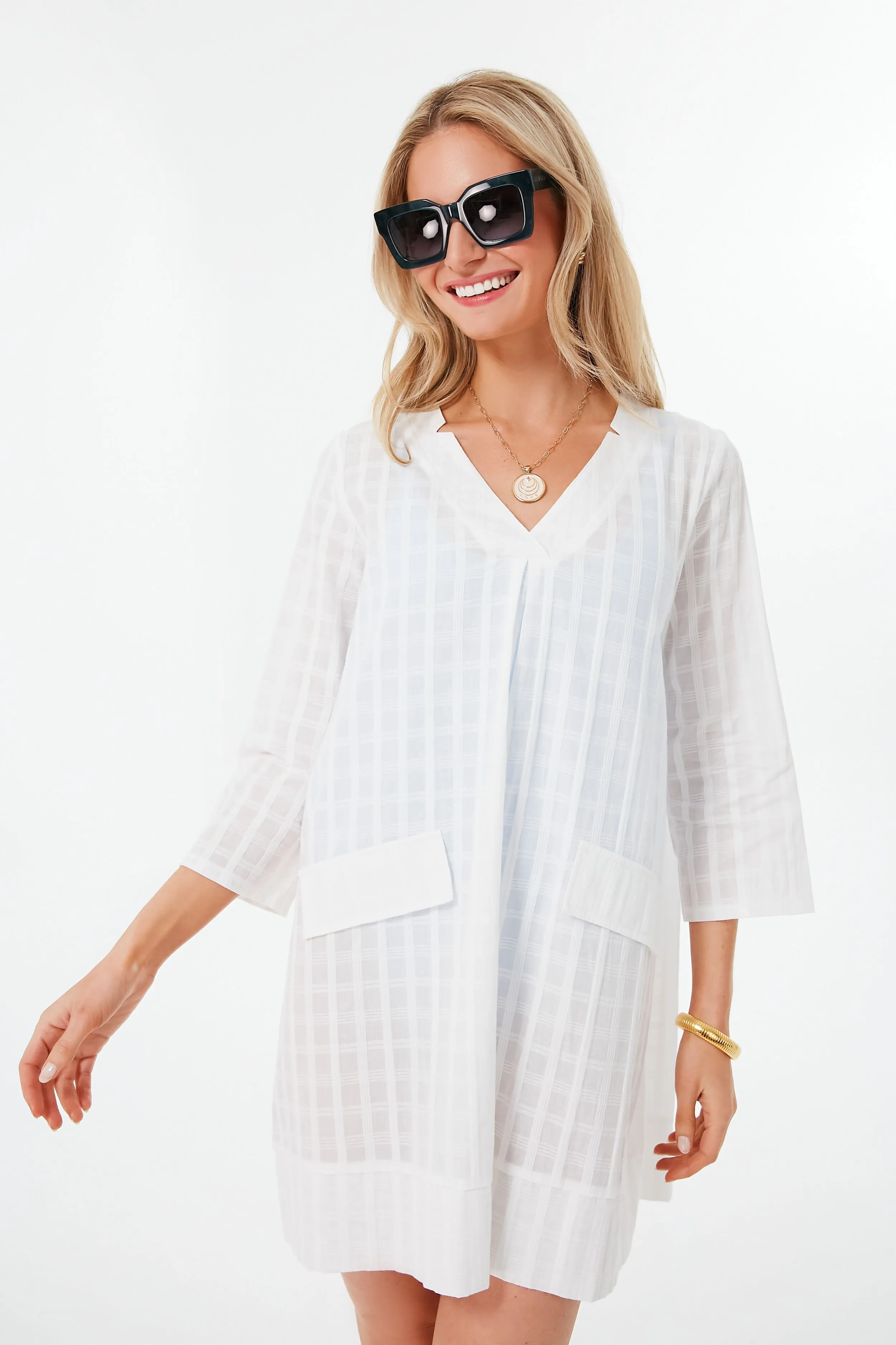 White Mini Carolina Caftan