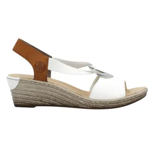 WOMEN'S RIEKER FANNI H6 WEDGE | WHITE / CAYENNE