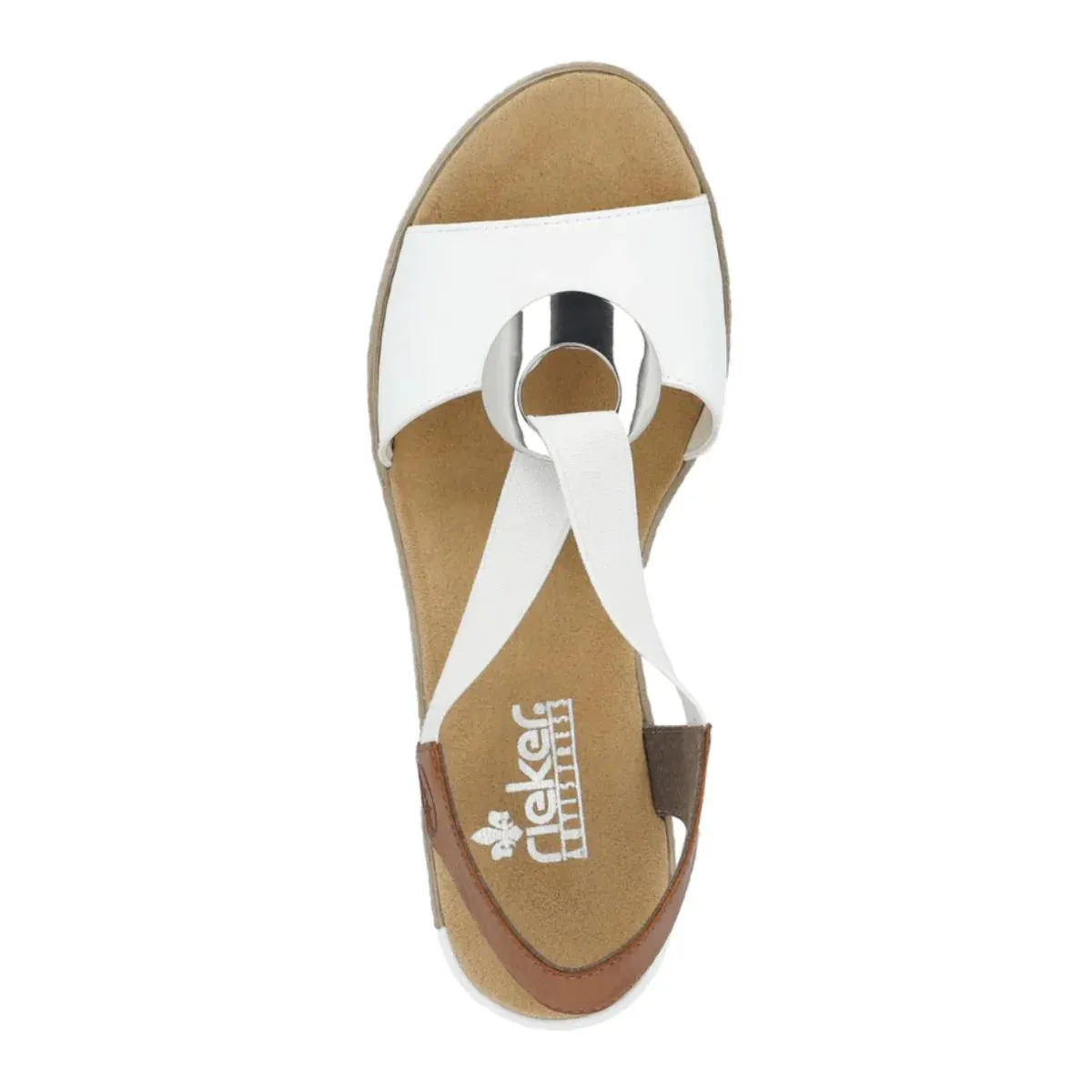 WOMEN'S RIEKER FANNI H6 WEDGE | WHITE / CAYENNE